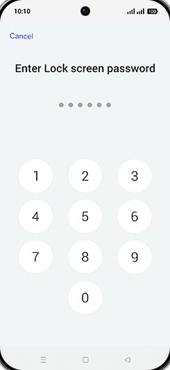 Step 7: Enter Lock screen password.