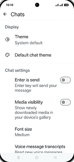 Step 6: Tap on Media visibility to turn ON.