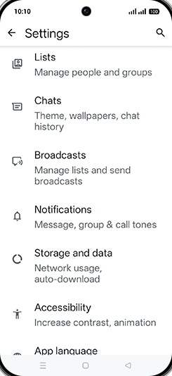 Step 5: Tap on Chats.