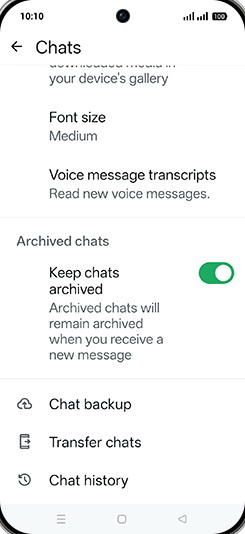 Step 6: Tap on Chat backup.