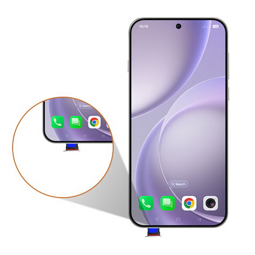 Step 4: Carefully insert the SIM card tray into the Device.