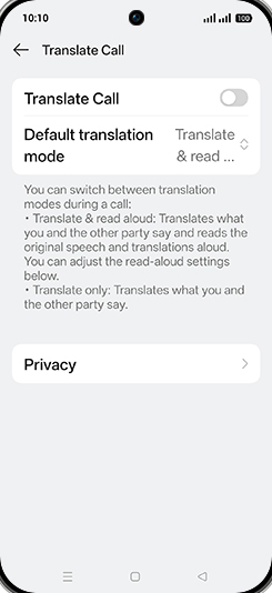 Step 7: Tap on Translate Call to turn ON.