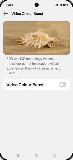 Step 5: Tap on Video Colour Boost to turn ON.
