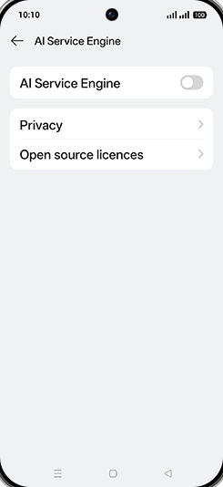 Step 5: Tap on AI Service Engine to turn ON.