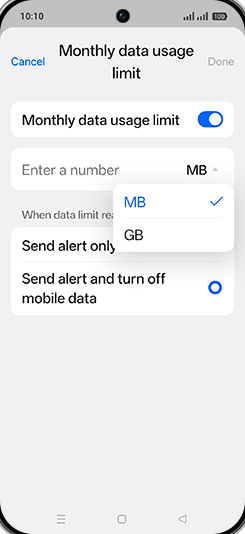 Step 17: Tap on desired Option.