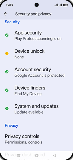 Step 4: Tap on Device unlock.