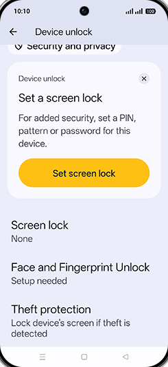 Step 5: Tap on Face and Fingerprint Unlock.