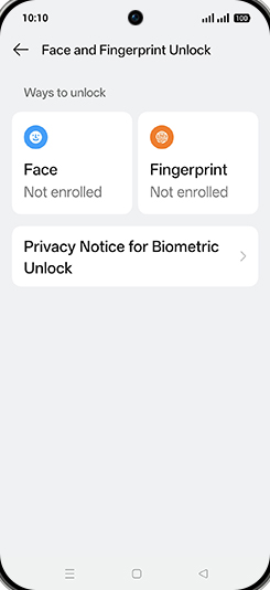 Step 6: Tap on Fingerprint.