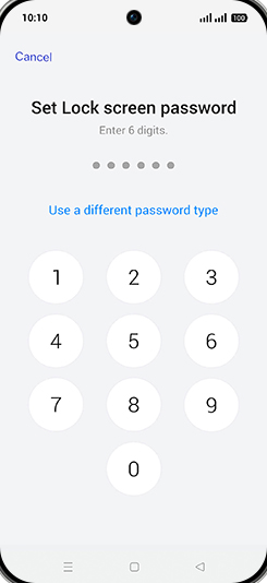 Step 10: Set Lock screen password.