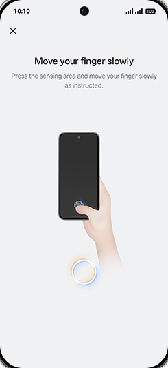Step 14: Place your finger on the fingerprint sensor.