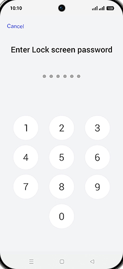 Step 7: Enter Lock screen password.
