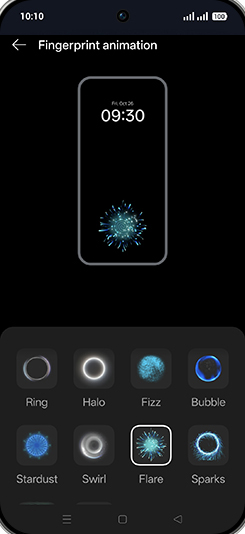 Step 9: Select desired Fingerprint animation.
