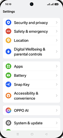 Step 3: Tap on Security and privacy.