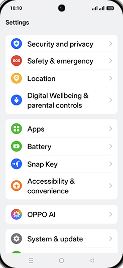 Step 3: Tap on Security and privacy.
