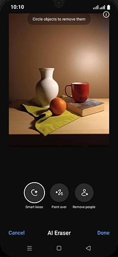 Step 8: Tap on Smart lasso and select an object.