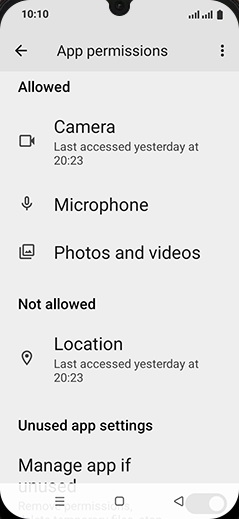 Step 9: Tap on desired permissions.