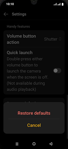 Step 6: Tap on Restore defaults.