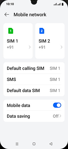 Step 6: Tap on SIM 1 or SIM 2.