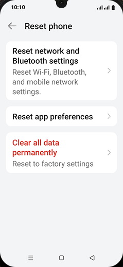Step 5: Tap on Reset network and Bluetooth settings.