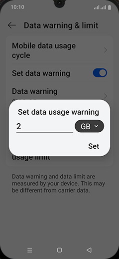 Step 12: Tap on MB or GB.
