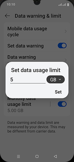 Step 24: Tap on MB or GB.