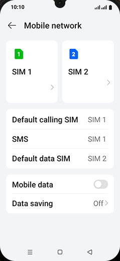 Step 4: Tap on Default data SIM.