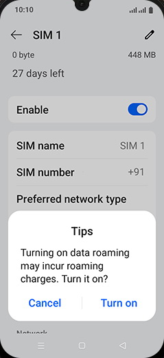 Step 9: Tap on Turn On.