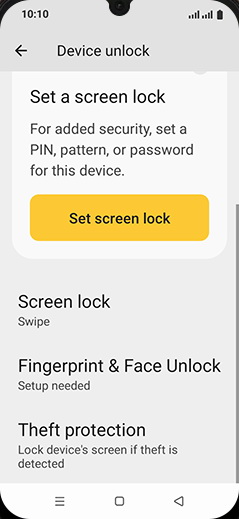 Step 5: Tap on Fingerprint & Face Unlock.