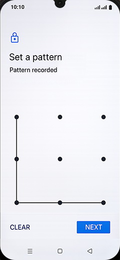 Step 9: Set a pattern and tap on NEXT.
