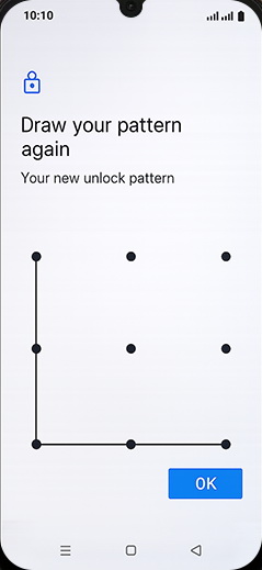 Step 10: Draw pattern again and tap on OK.