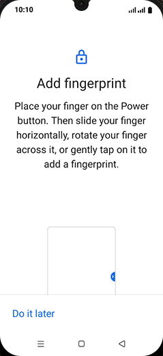Step 14: Place your finger on the fingerprint sensor.