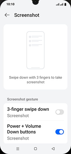 Step 5: Tap on 3-finger swipe down to turn ON.