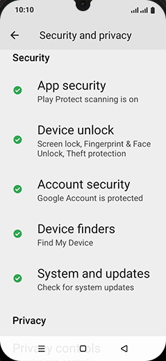 Step 4: Tap on Device unlock.