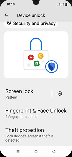 Step 5: Tap on Fingerprint & Face Unlock.