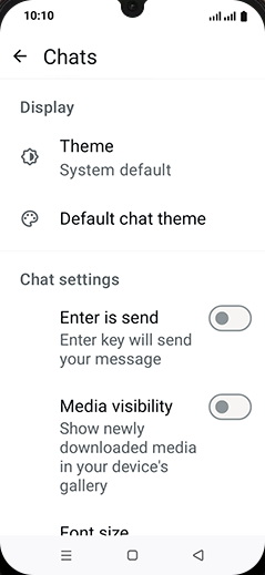 Step 6: Tap on Media visibility to turn ON.