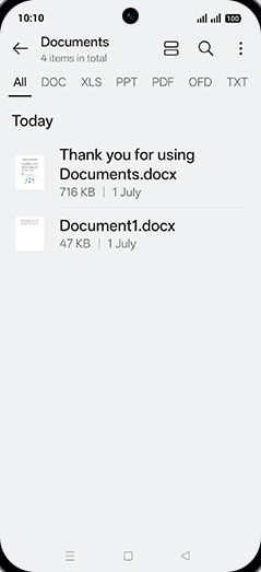Step 4: Tap on desired Document.