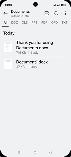 Step 4: Tap on desired Document.