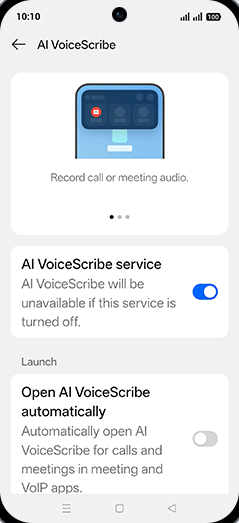 Step 6: Tap on Open AI VoiceScribe automatcally to turn ON.
