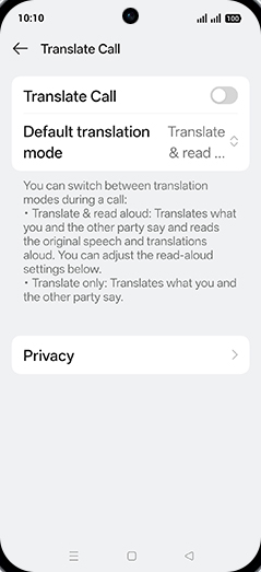 Step 7: Tap on Translate Call to turn ON.