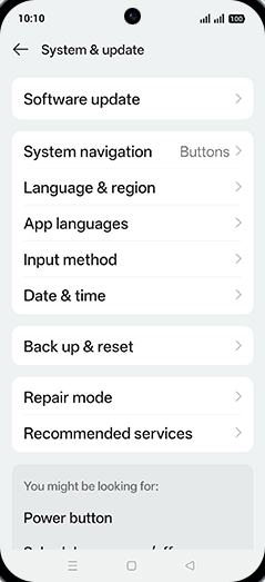 Step 4: Tap on System navigation.