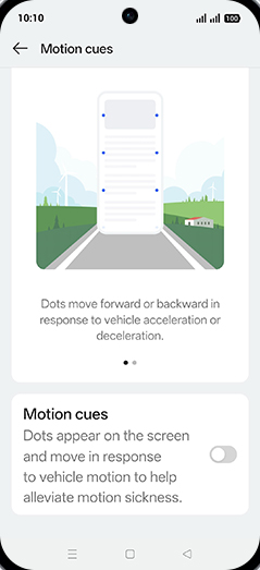 Step 5: Tap on Motion cues to turn ON.