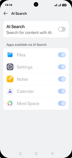 Step 6: Tap on AI Search to turn ON.