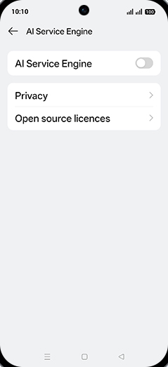 Step 5: Tap on AI Service Engine to turn ON.