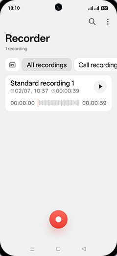 Step 5: Tap on Recording.