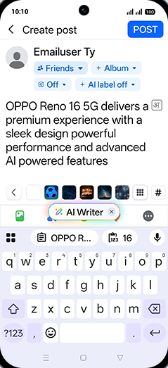 Step 5: Enter Event, people or time and tap on AI Writer.