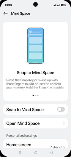 Step 7: Tap on Snap to Mind Space to turn ON.