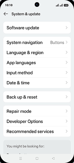 Step 4: Tap on Back up & reset.