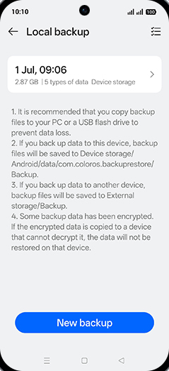 Step 7: Tap on Back up.
