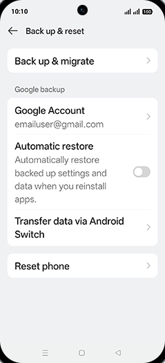 Step 5: Tap on Automatic restore to turn ON.