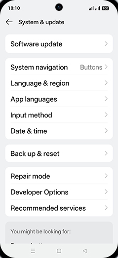 Step 4: Tap on Back up & reset.